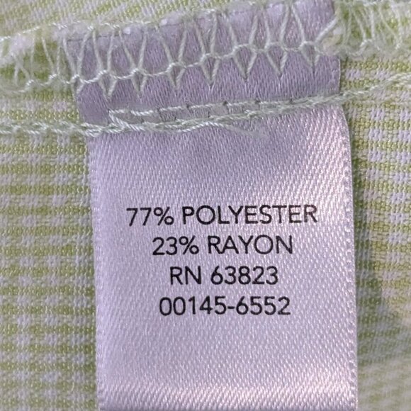 CHRISTOPHER & BANKS Lime Green Collared Blouse; Snaps; 3/4 Sleeves; Size S - Picture 5 of 6